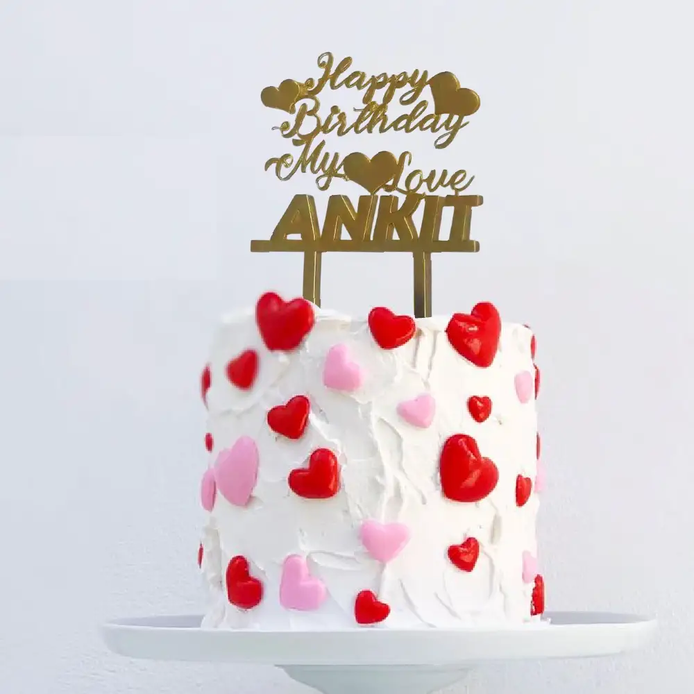 Happy Birthday My Love Name Cake Topper